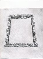 Type II.2b. Double-course quadrate enclosure with well developed walls; a reconstruction of the basal structural elements (drawn by Kleo Belay)